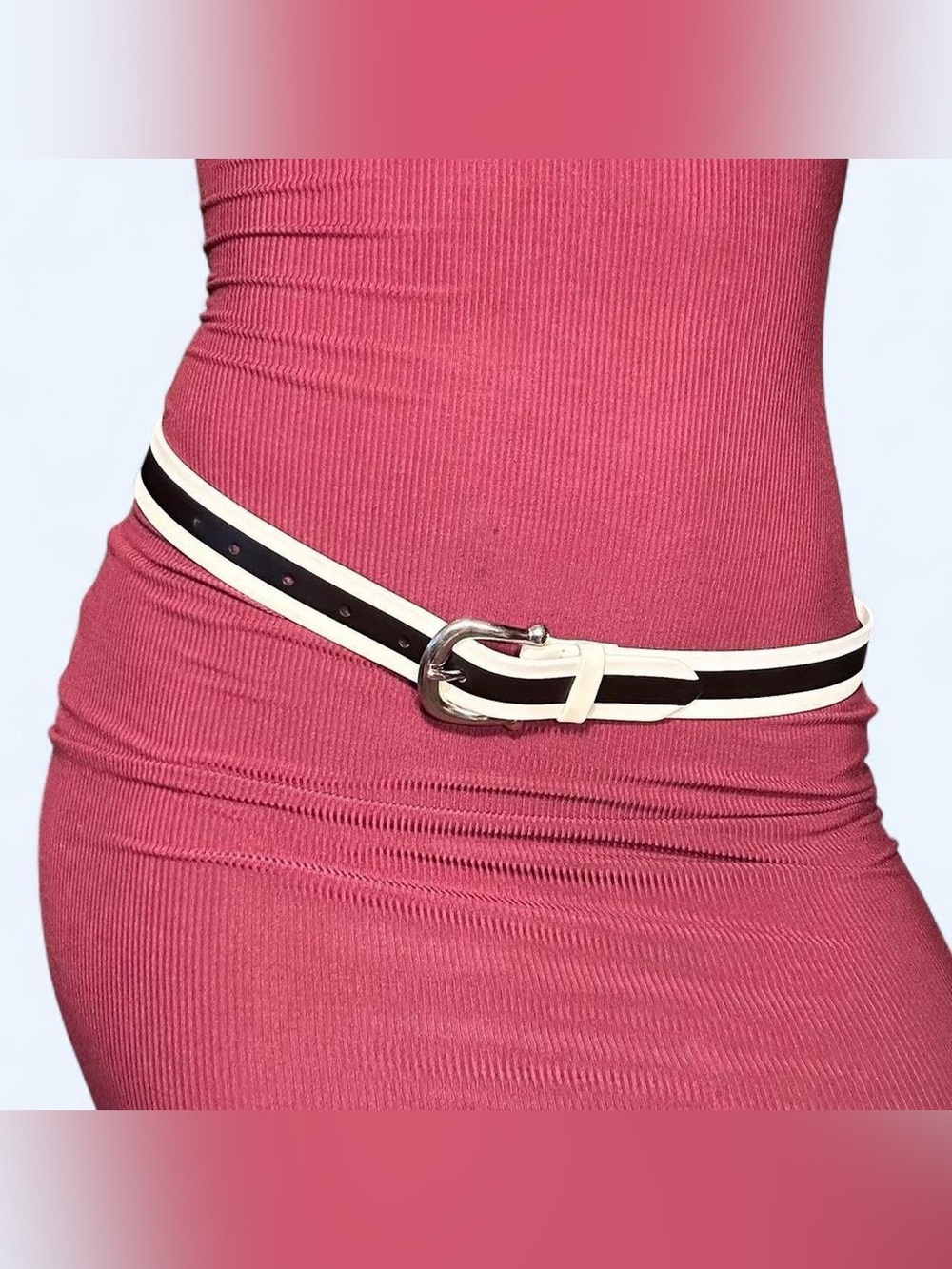 Goth Black & White Striped Belt!